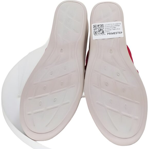 LifeStride Smile Red Wedge Slide Sandals Bow Top Comfort Slip-On US 8.5M EU 39 - Picture 6 of 6